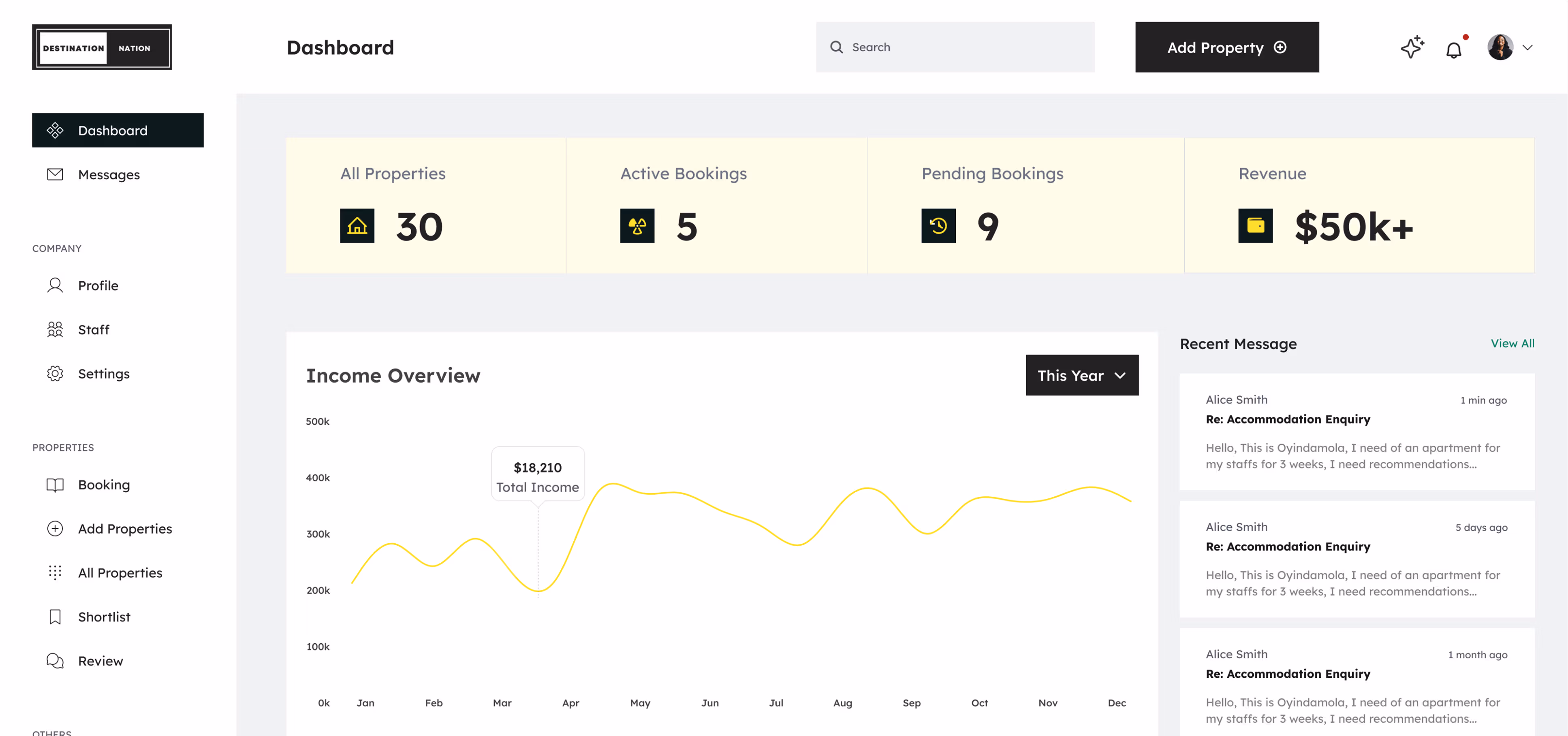 Corporate apartment bedroom